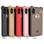 Wholesale iPhone 8 Plus / 7 Plus 3D Teddy Bear Design Case with Hand Strap (Red)